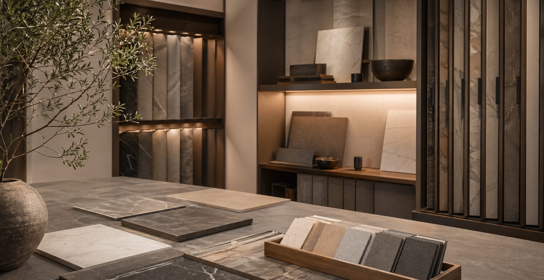 Ambiance showroom pour demande de devis en céramique